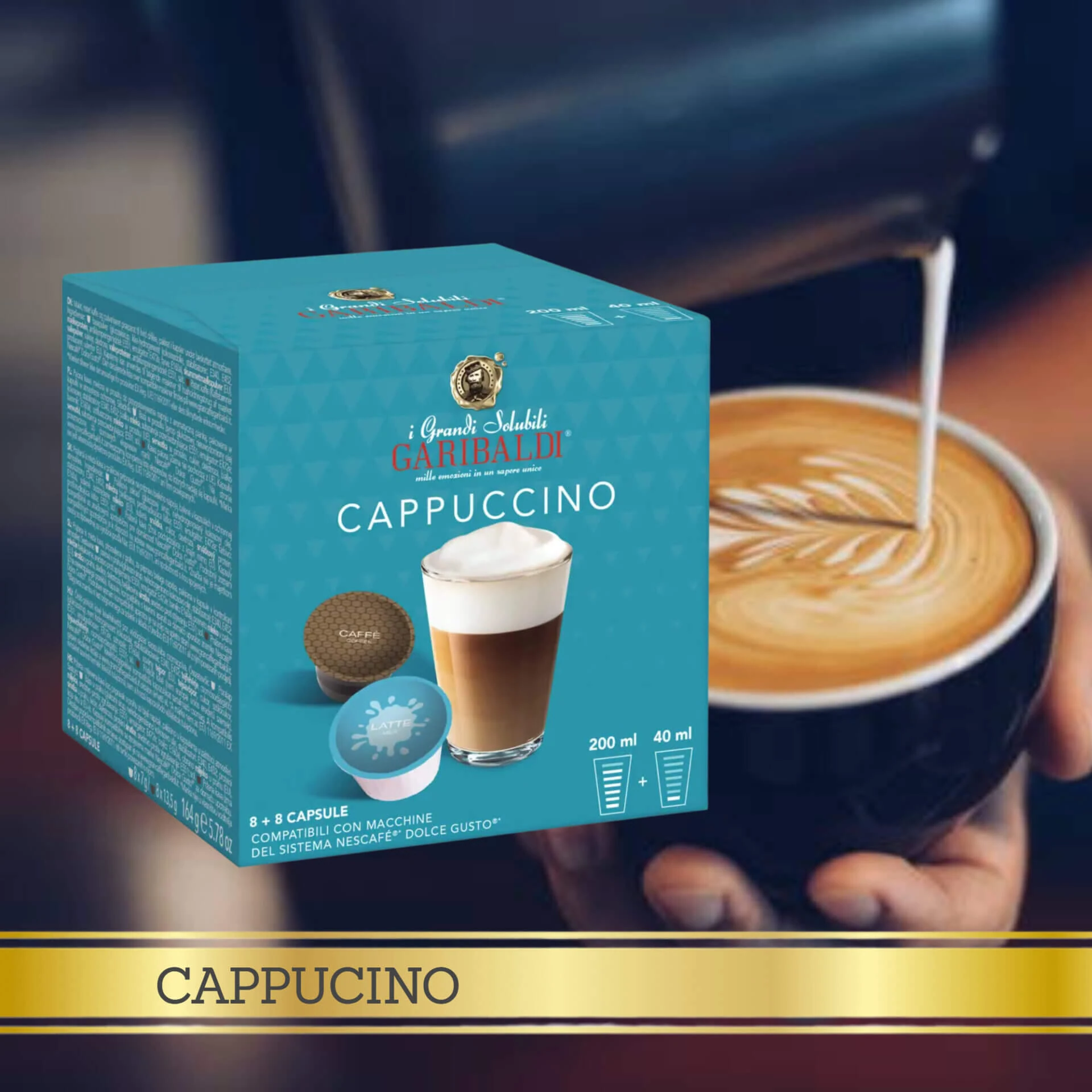 DOLCE GUSTO Coffee capsules GRAN CAFFE GARIBALDI Cappuccino, 16