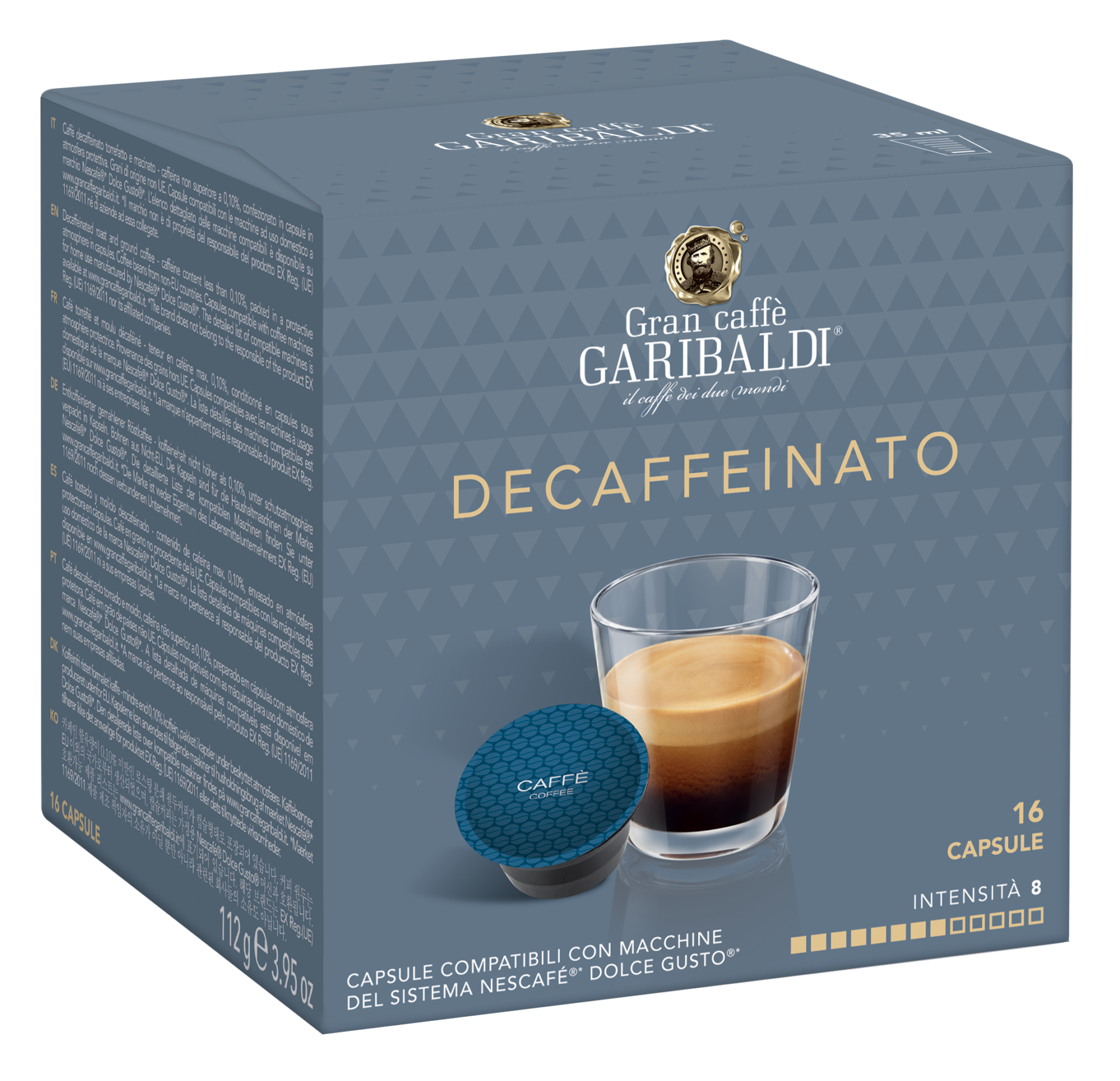 DOLCE GUSTO Coffee capsules GRAN CAFFE GARIBALDI Decaffeinato, 16