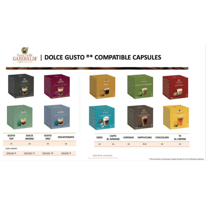 DOLCE GUSTO coffee capsule set PREMIUM, 48 pcs. - Garibaldi